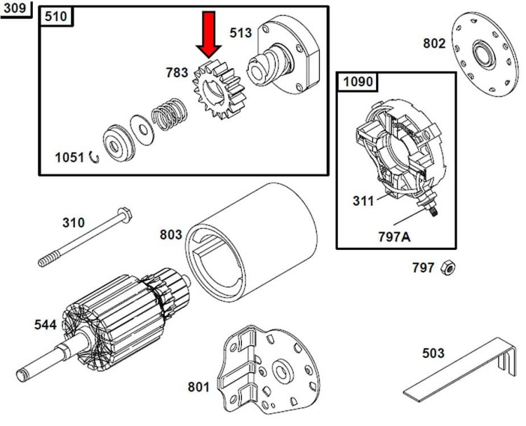 Zębatka rozrusznika 16 zębów PVC do silników Briggs 8-25 HP