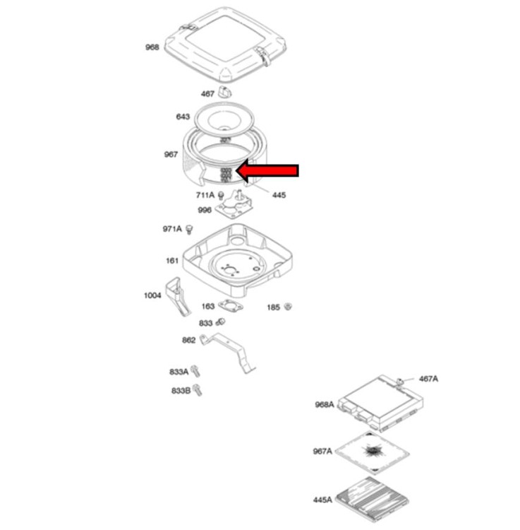 Filtr powietrza 394018 Briggs schemat