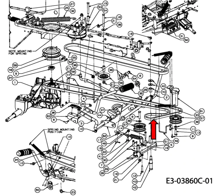 Pasek jazdy MTD Gutbrod Yardman 754-04223 954-04223 754-04172 schemat jazdy