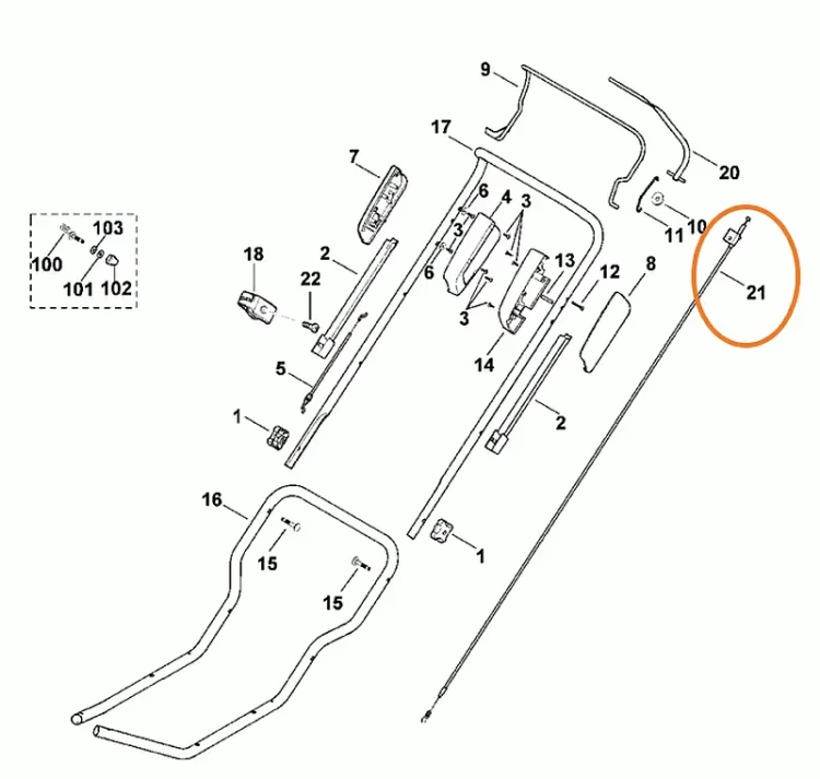Linka sterująca 63617007500 napędu Viking MB 3RC A MB 3RT schemat