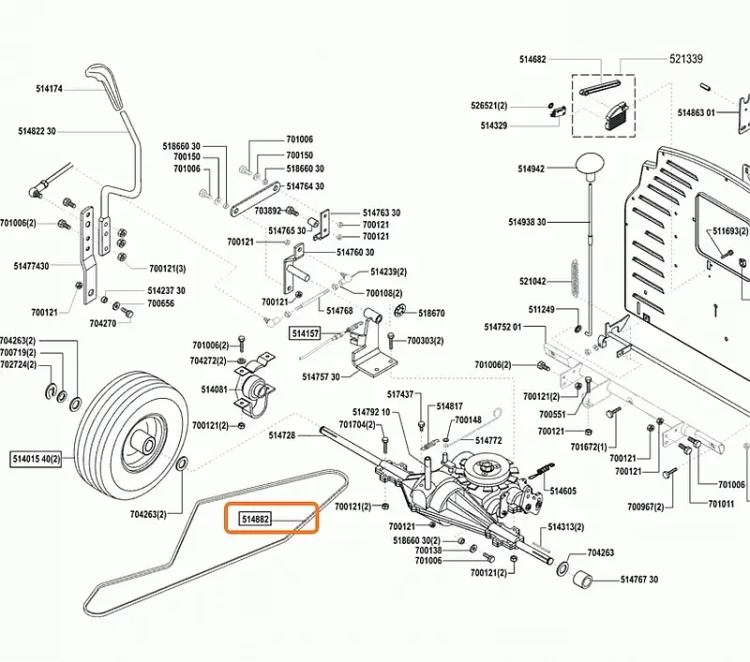 Pasek jazdy AL-KO Classic Comfort T1000 HD T1500 T2000 schemat jazdy