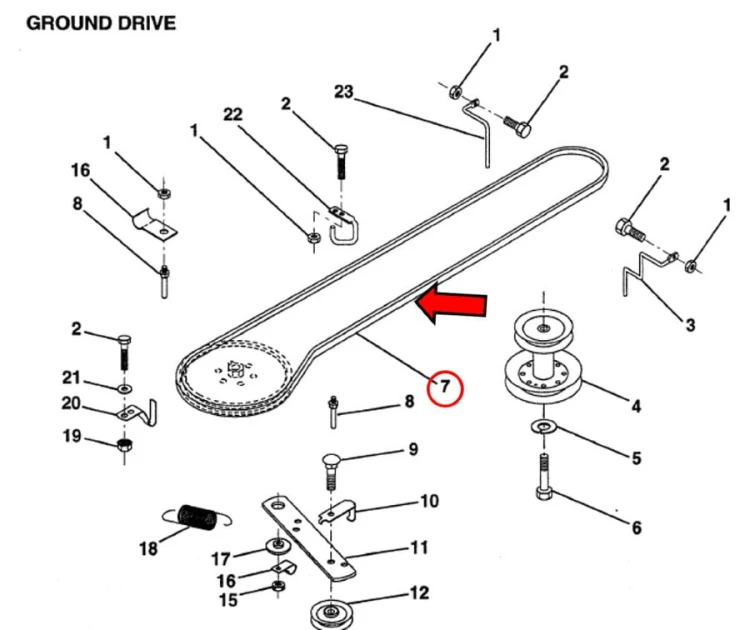 Pasek jazdy Partner P115 P115B P130 12-90E RE91R12 schemat drive