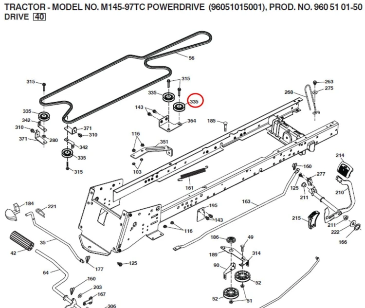 Koło napinacza pasa McCulloch M155107TC M155-107TC POWERDRIVE