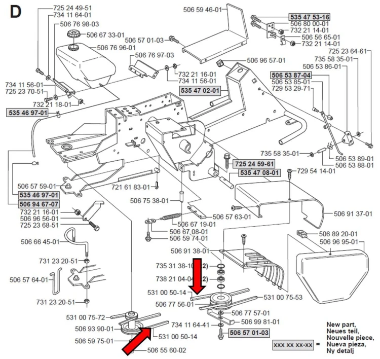 Pasek napedu PTO Husqvarna Rider 1030 BIOCLIP Rider 11 C BIO BIOCLIP Rider 13 R Rider 155