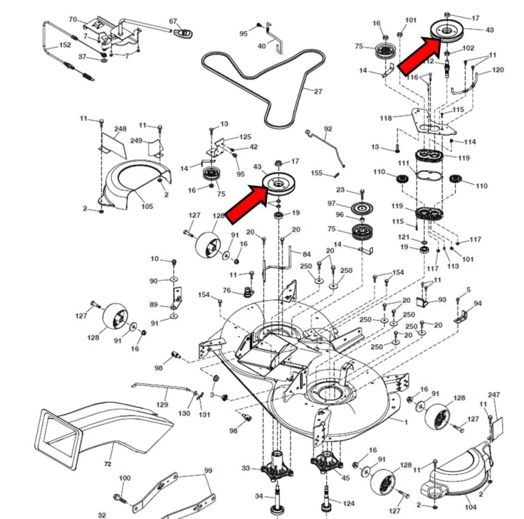 Koło pasowe 532443239 583568201 Husqvarna McCulloch Jonsered schemat