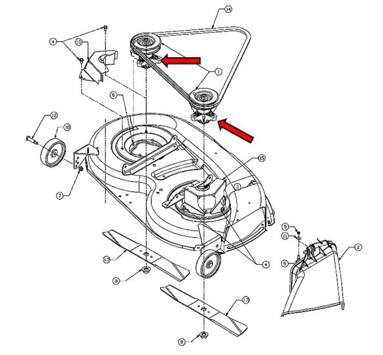 Piasta noża 618-0138 618-0412 MTD Gutbrod Bolens Yardman schemat
